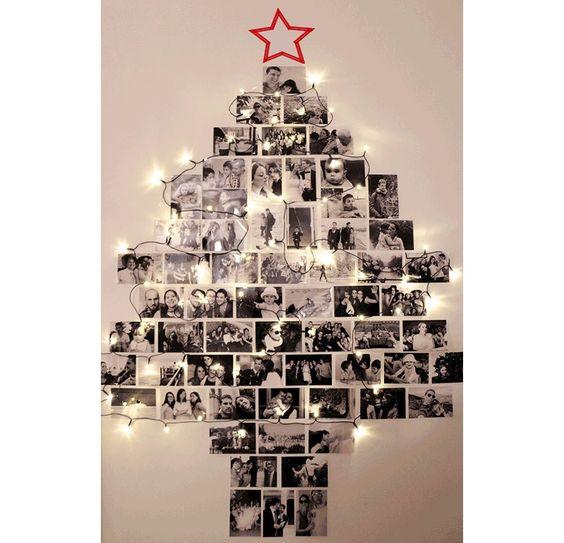 Imagem mostra árvore de Natal de fotos