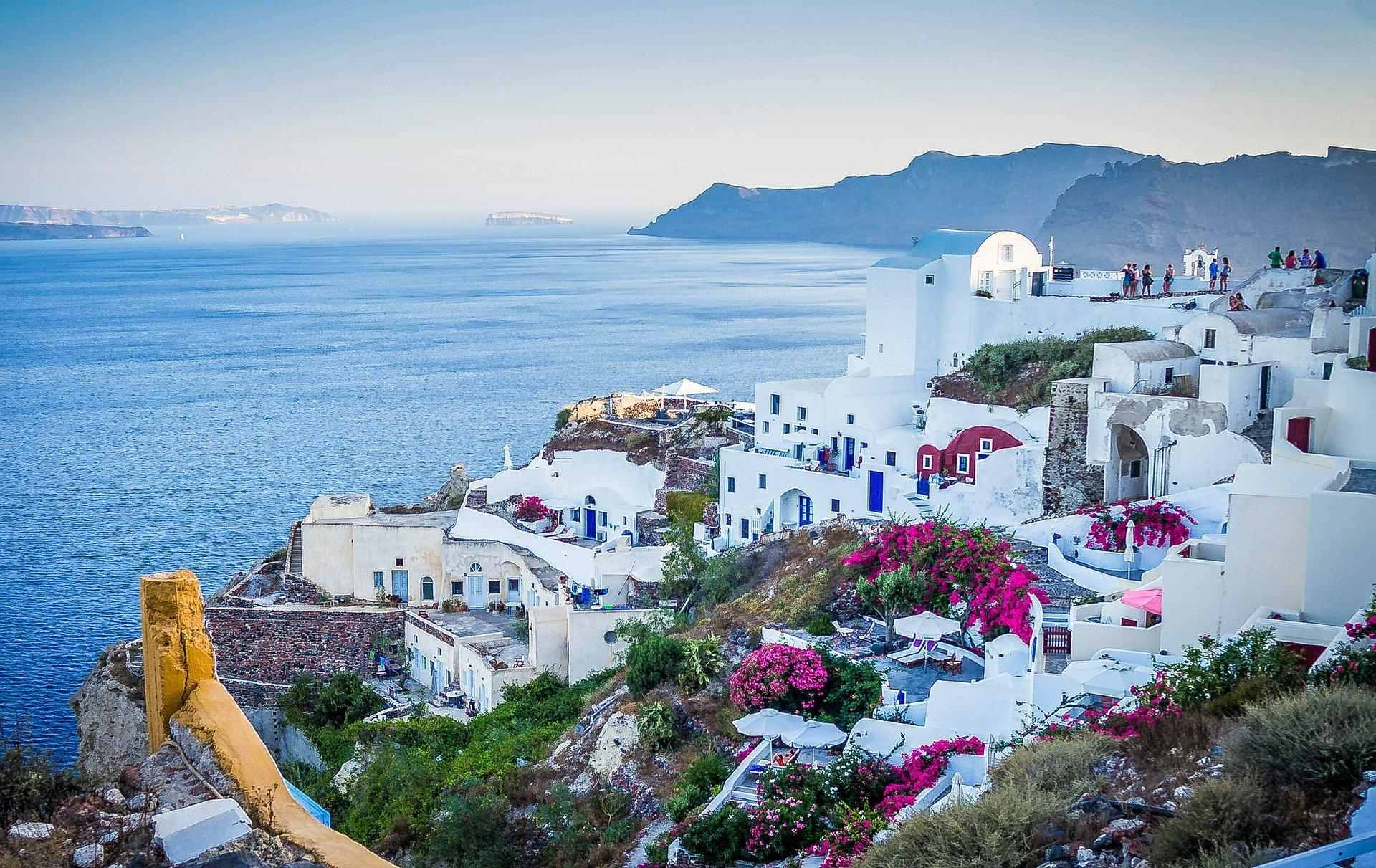 Imagem mostra Santorini, na Grécia