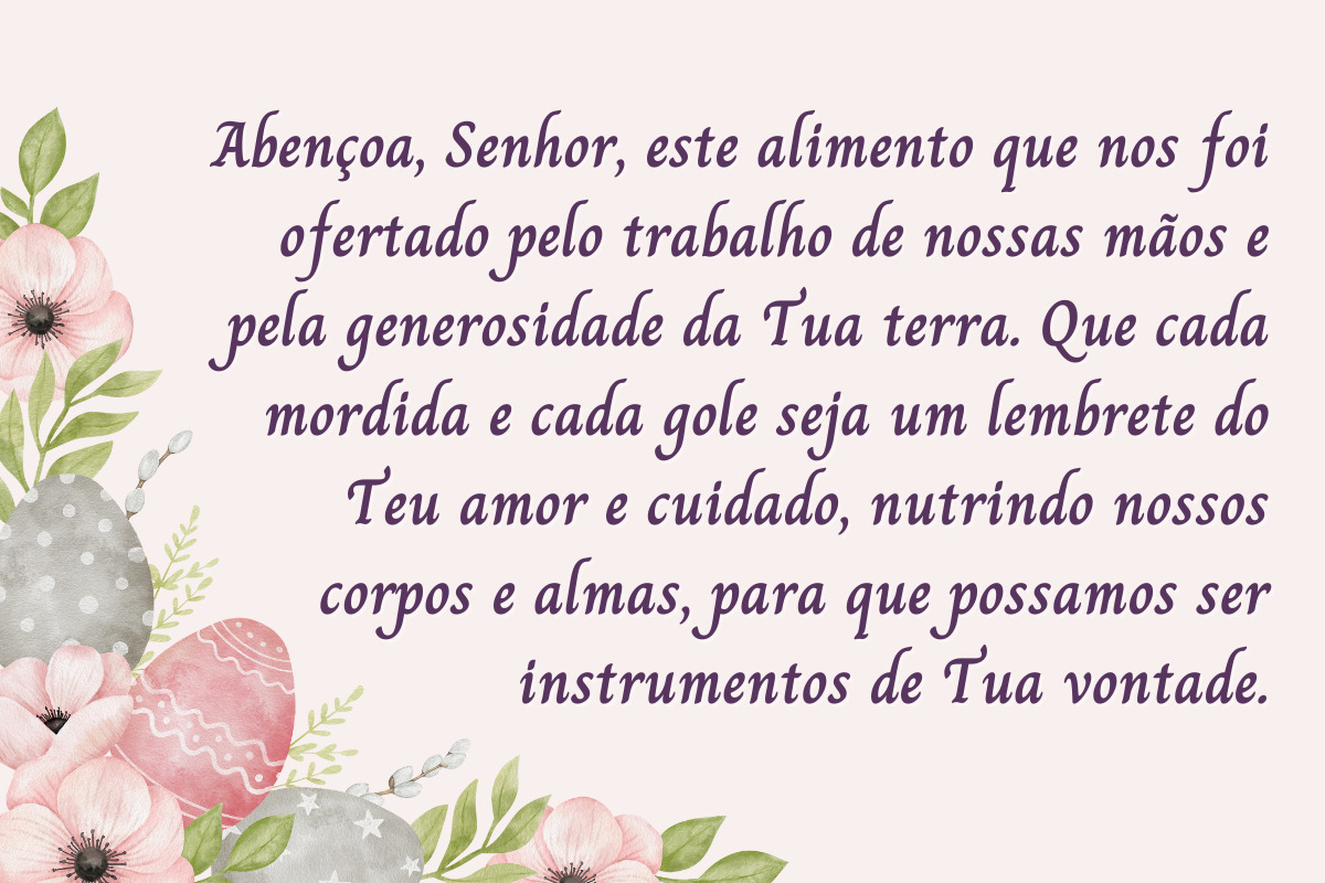 Oração de Páscoa para o almoço: celebração e união em Cristo